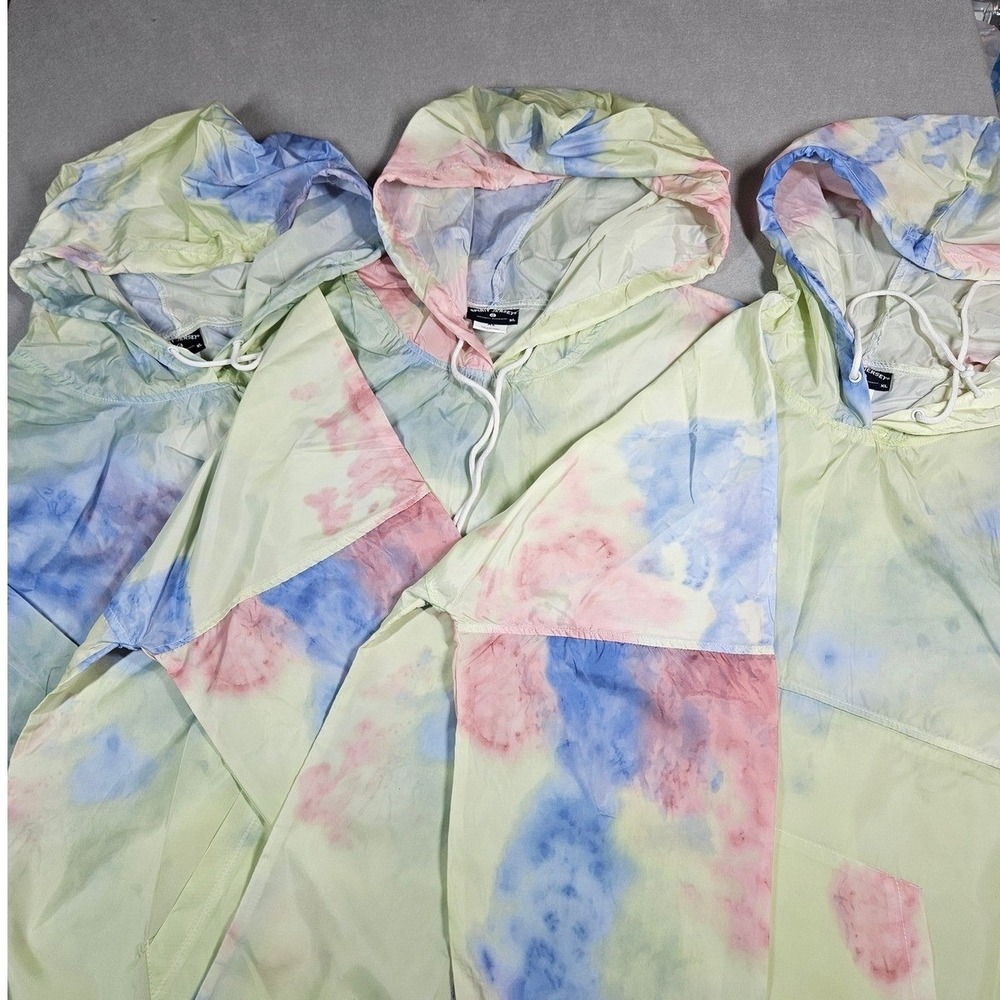 Spirit Jersey Unisex Tie Dye Poncho Style Windbreaker Size XL - Lot of 3